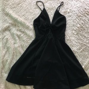 black low cut party dress